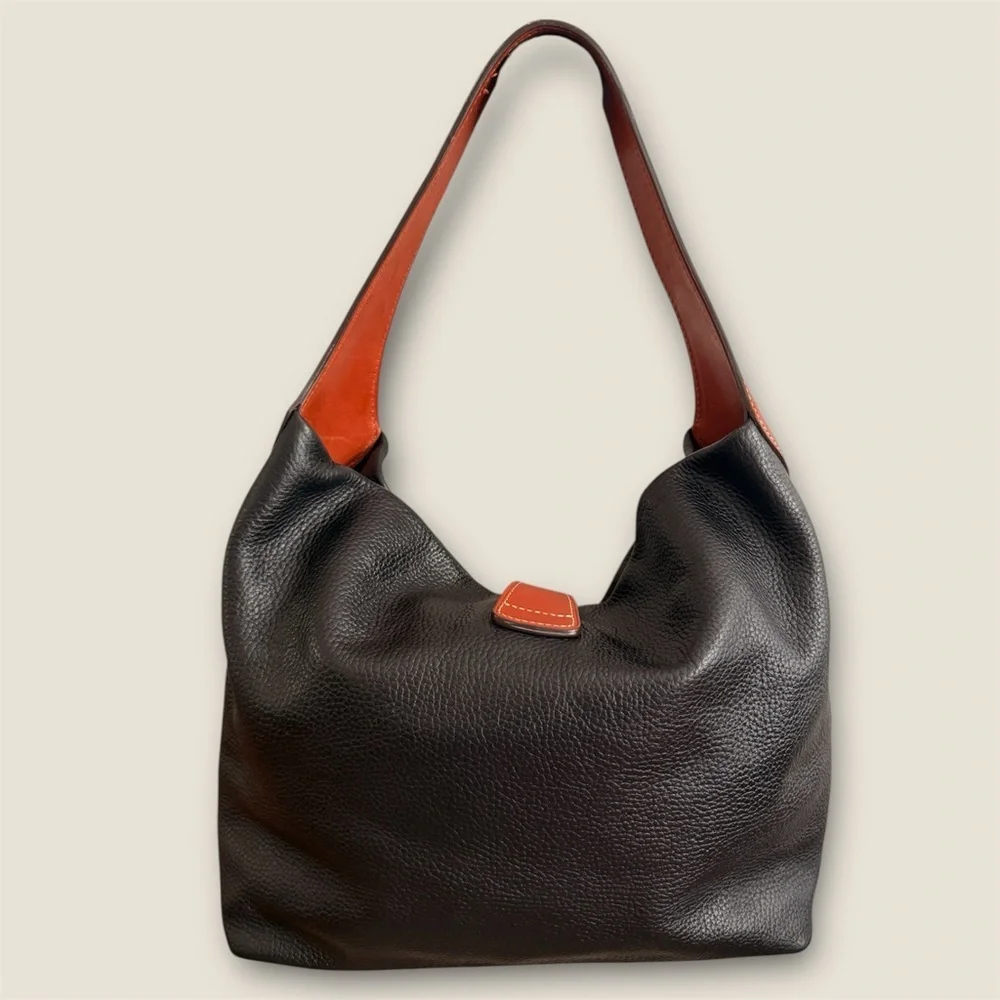 Dooney and Bourke Pebble Grain Leather Logo Lock Shoulder Bag - Picture 2 of 14